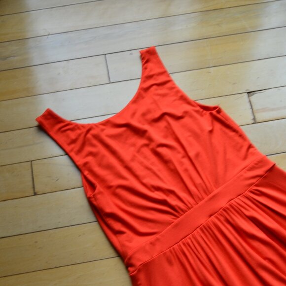 Boden Women's Sleeveless Smock Waist Midi Dress US 6R Orange - Picture 9 of 11